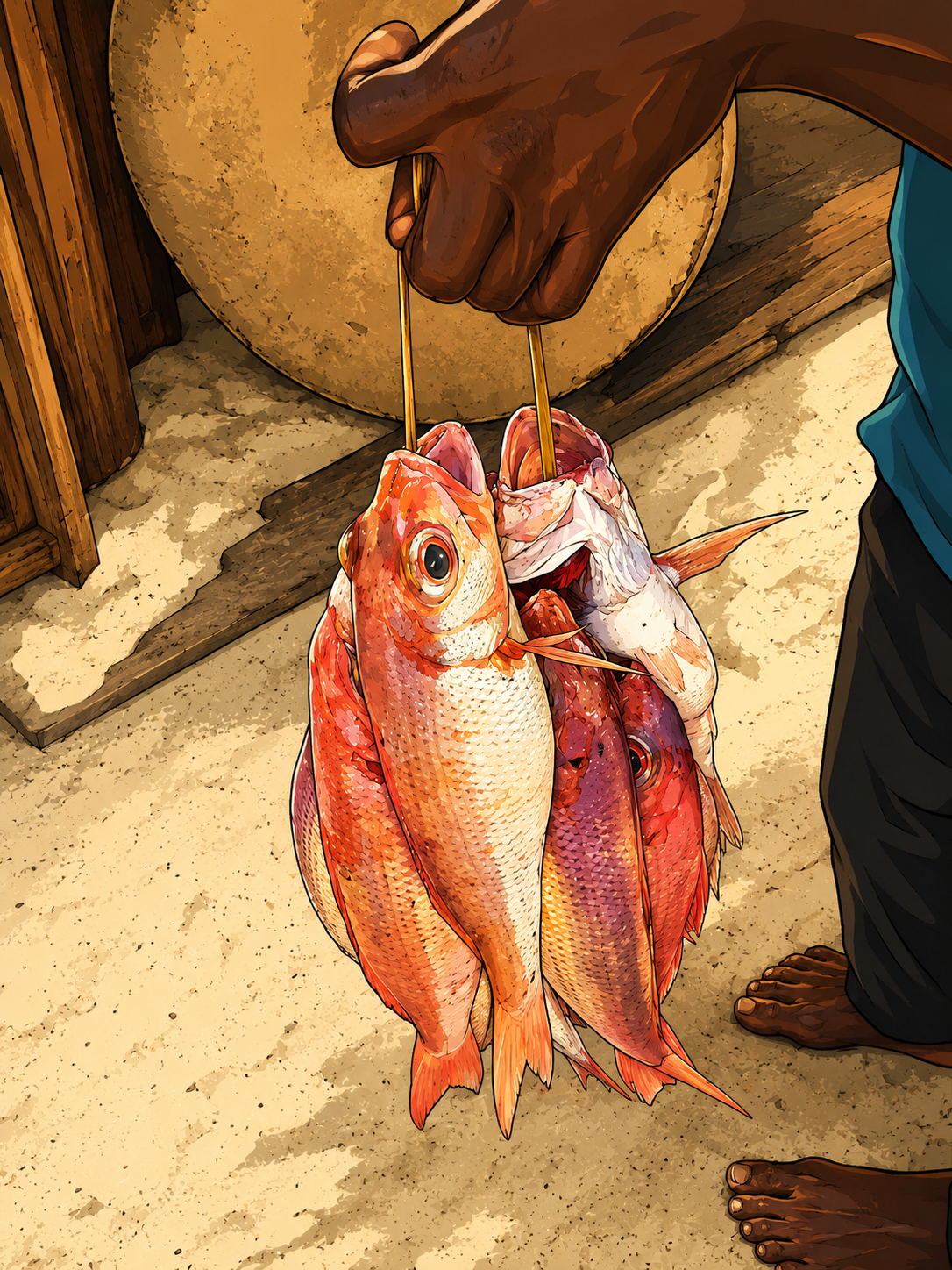 Fresh catch of the day at Kaji Bange